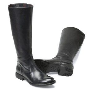 NEW $280 BORN NORTH LEATHER BLACK BOOT TALL KNEE HIGH RIDING 8 (TPO2)